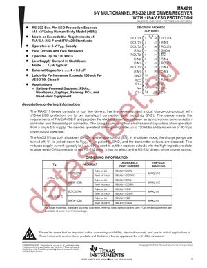 MAX211CDW datasheet  